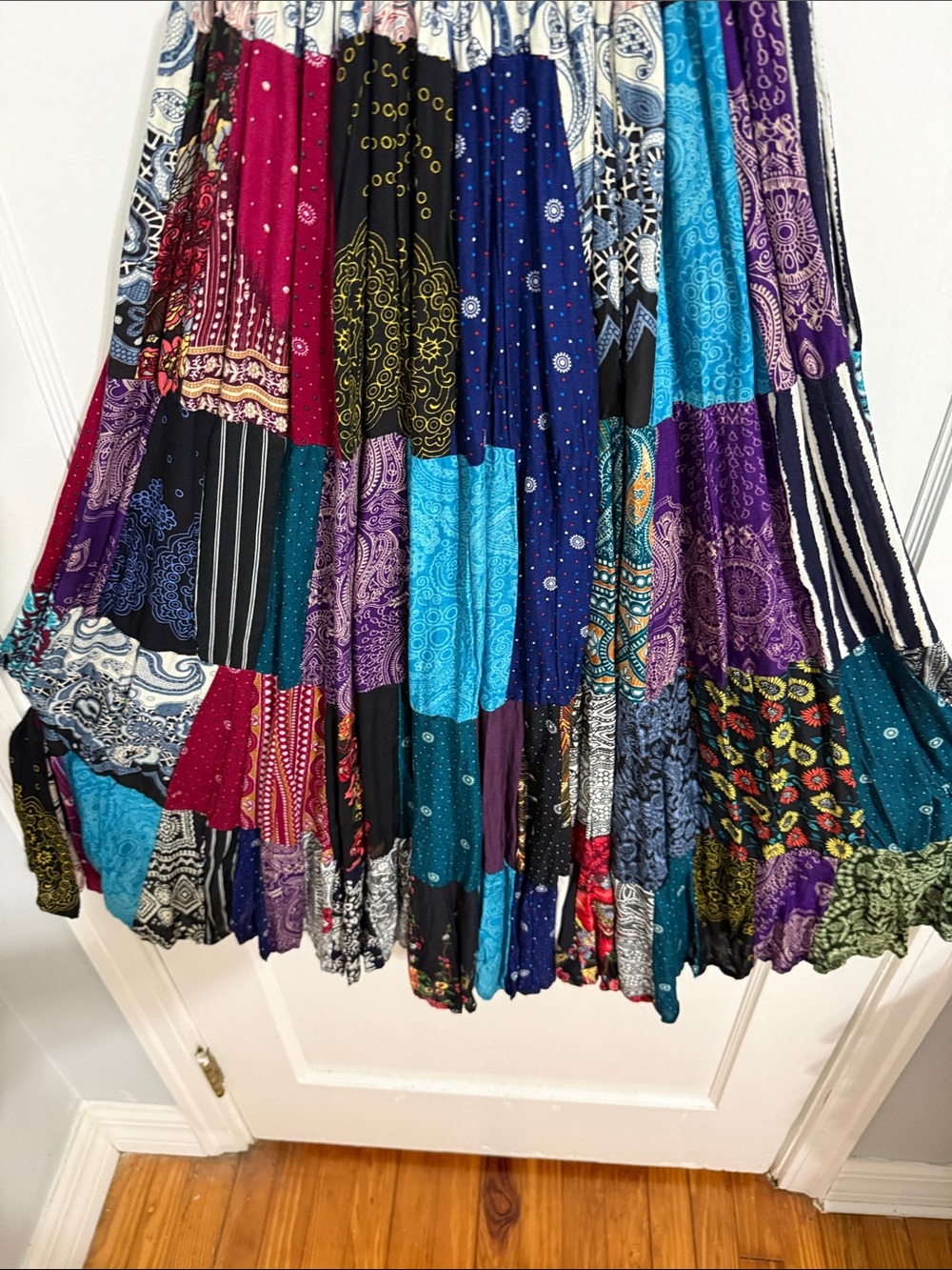Bohemian Patchwork Maxi Skirt - Multicolor - Picture 3 of 3